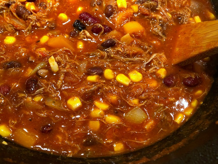 Leftovers recipe time! The sweet pepper and corn balance out the slight heat from the chipotle in this Comforting Carnitas Stew: This easy recipe with leftover carnitas gives you all the smoky warmth and flavor you're looking for in this sort of dish, with only a mild level of spice.