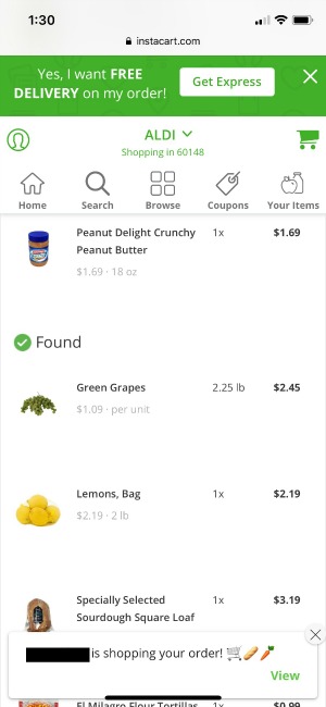 ALDI is now on Instacart -- and I tried it!