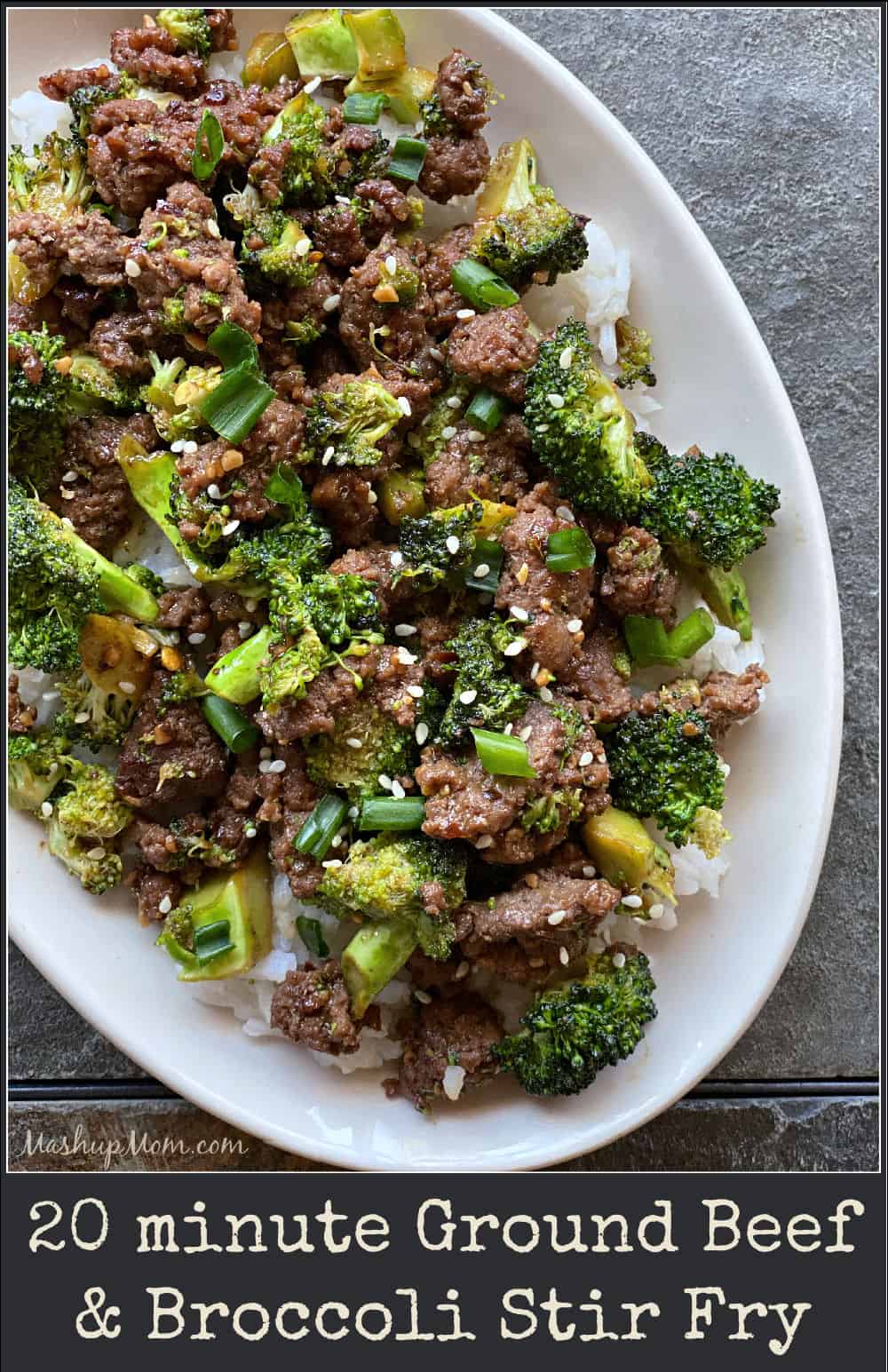 20 minute Ground Beef & Broccoli Stir Fry