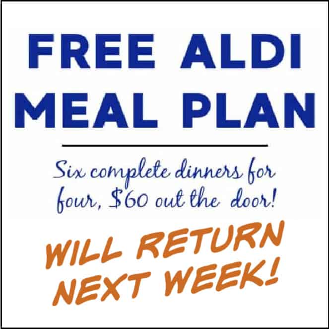 ALDI Meal Plans return next week
