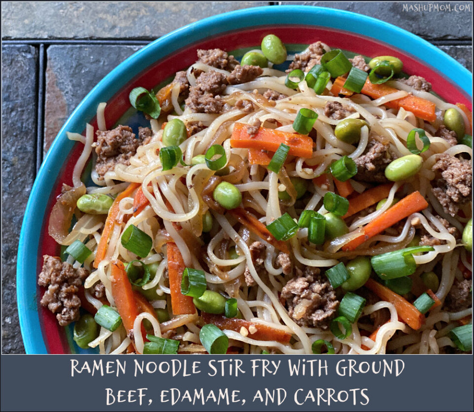 Ramen Noodle Stir Fry With Ground Beef Edamame And Carrots