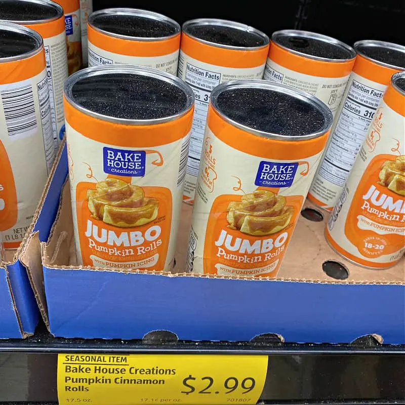 pumpkin cinnamon rolls at aldi