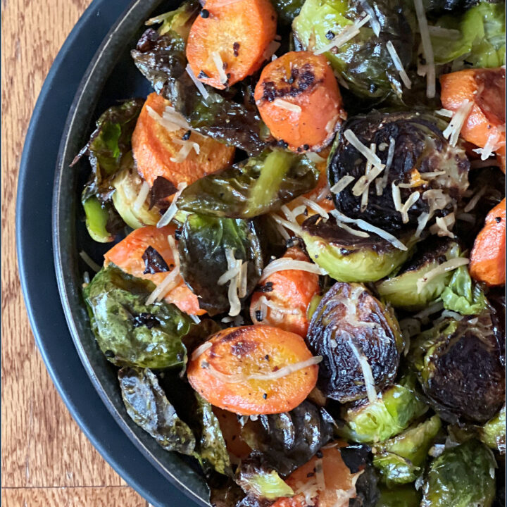 Lemon Parmesan Roasted Brussels Sprouts And Carrots 3333