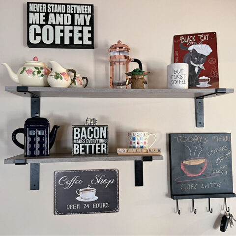 Our New Gray DIY Coffee Bar, an easy weekend project