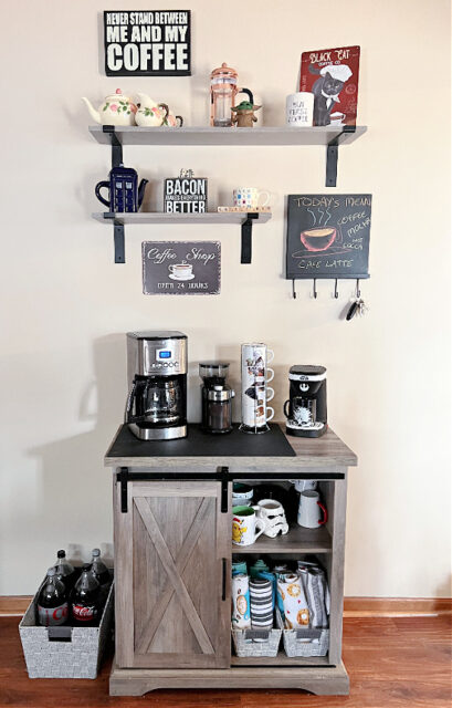 Our New Gray DIY Coffee Bar, an easy weekend project