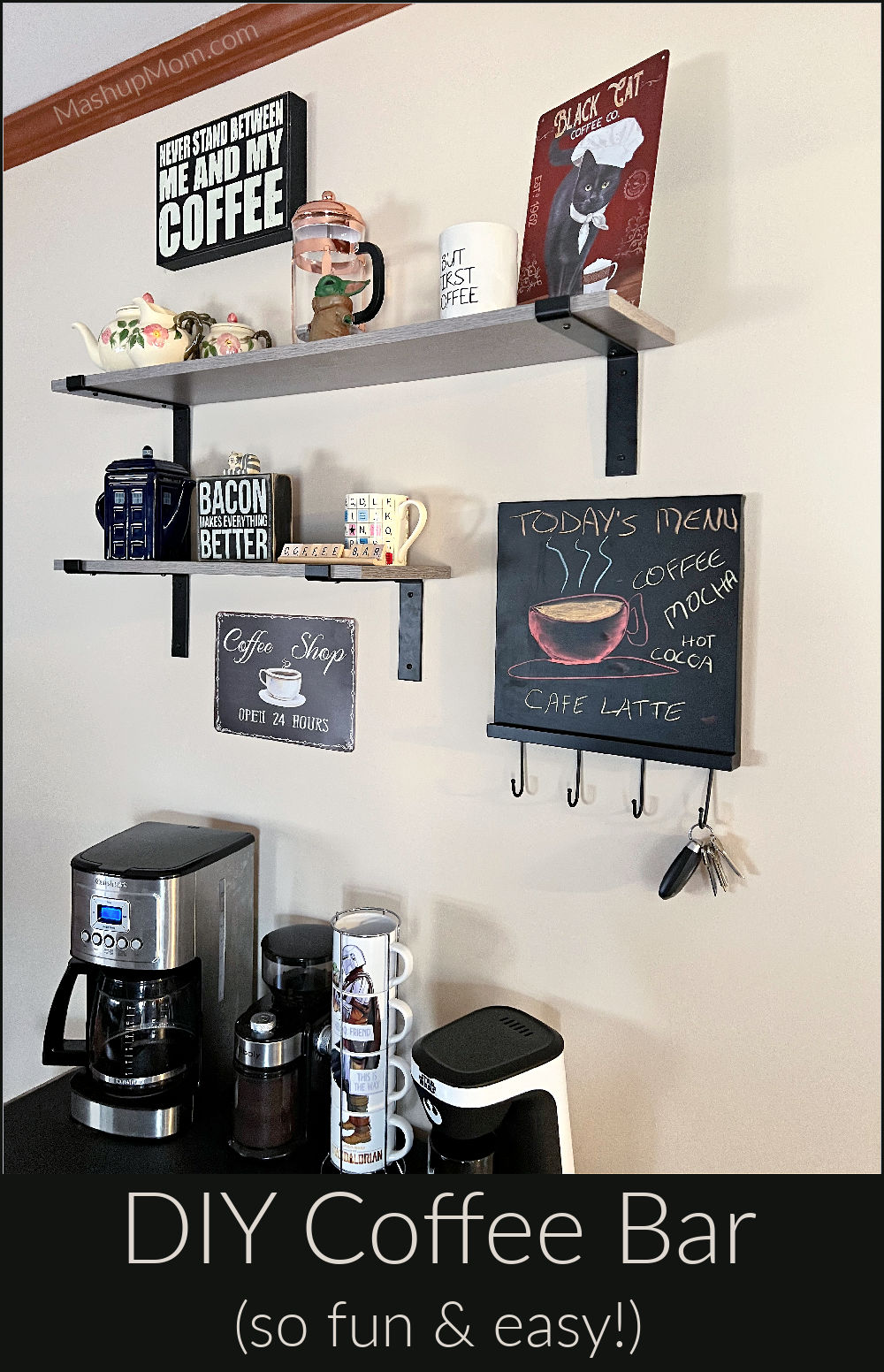 Our New Gray DIY Coffee Bar, an easy weekend project