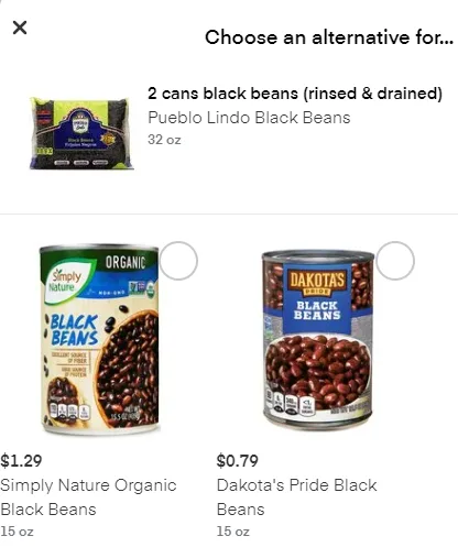 switch from dried to canned beans