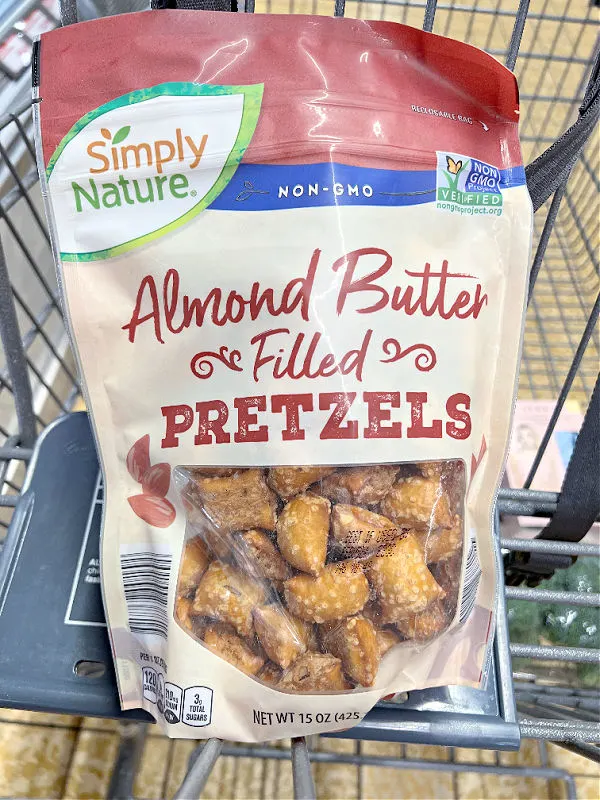 almond butter filled pretzels